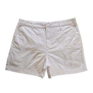 Gloria Vanderbilt Womens White Chino Shorts Size 16 Cotton Blend Stretch Casual